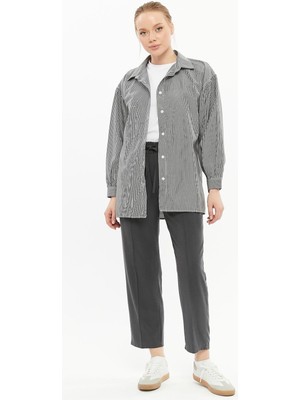 İlmek 24020 Kadın Oversize Balon Kol Gömlek