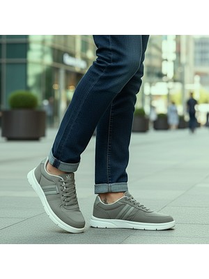 KAFKASLAR AYAKKABI Ortopedik Düz Taban Keten Triko Erkek Sneaker Günlük Laofer Model Ayakkabı