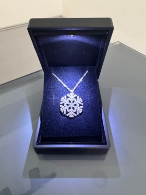 Gözde Aksesuarım Işıklı Kutuda Kar Tanesi Kolye Çelik