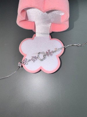 Gözde Aksesuarım Pembe Gümüş Hello Kıtty Çelik Bileklik