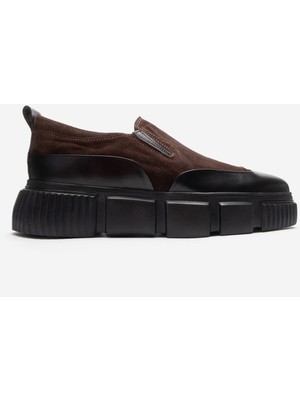 Marcomen Erkek Kalın Tabanlı Loafer Ayakkabı Gerçek Deri Mc 22301 Kahverengi