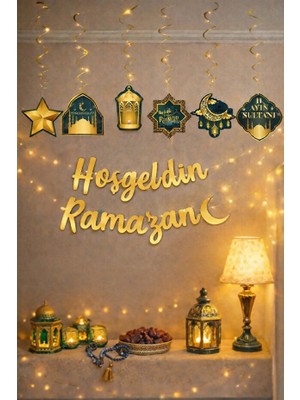 LED Işıklı Hoşgeldin Ramazan Yazısı Ramazan Bayramı Tavan Süsü