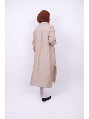İlmek Kadın Ferace Gömlek Bej