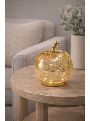 BRANDSMITHS Işıklı Gold Elma Formlu Dekoratif Obje