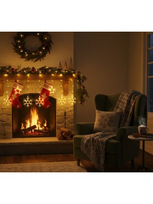 Bsre Kar Tanesi Yıldızlı Perde LED Işık