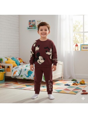 Vovido-Erkek Mickey Mouse Desenli Eşofman Takım