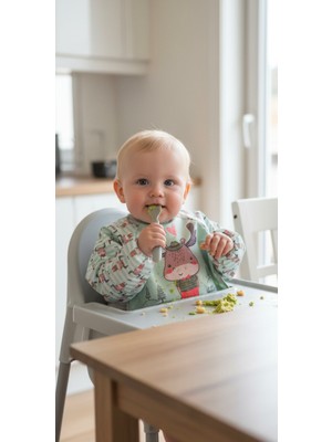 Bebechi Laura Baby Uzun Kollu Sıvı Geçirmez Mama ve Aktivite Önlüğü