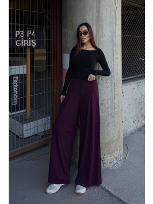 Lior Design Bordo Cepli Ispanyol Paça Ultra Soft Kumaş Pantolon  BCDF-25P0001