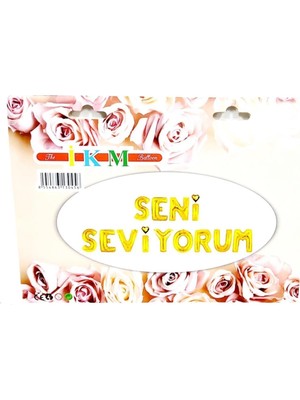 UltraMint Sevgililer Günü Gold Seni Seviyorum Folyo Balon Seti 35 cm