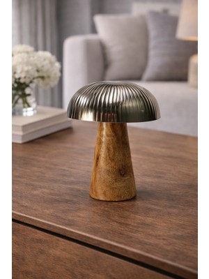 BRANDSMITHS Silver Dokulu Mantar Formlu Dekoratif Obje – Büyük Boy