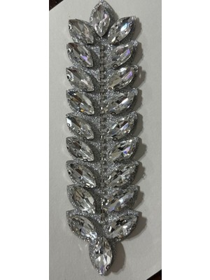 Boncukcu Abla Ütüyle Yapışan Parlak Taşlı Aplik Kristal Taşlı Ayakkabı, Çanta ve Kıyafet Aksesuarı 15X4 cm