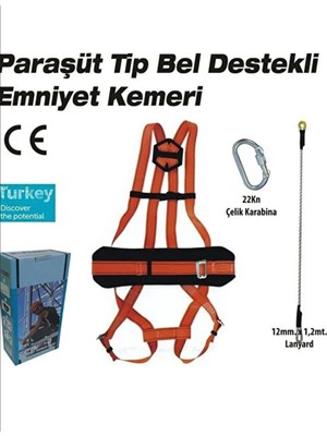 Emniyet Kemeri Max Paraşüt Tipi Turuncu Plastik Malzeme ile Tırmanış İçin