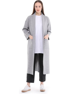 İlmek 23314 Kadın Şal Yaka Kemerli Triko Cepli Hırka