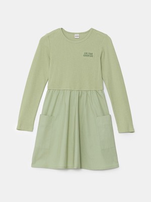 Lc Waikiki Yeni Sezon Bisiklet Yaka Kız Çocuk Elbise