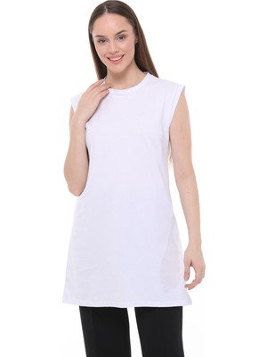 İlmek Kadın Ikili Paket Penye Sıfır Kollu Dik Yaka Içlik Uzun Kurtarıcı Tshirt 23215