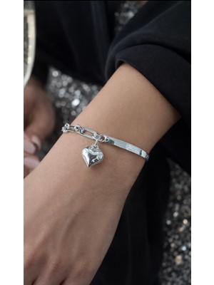 miraç gümüş takı atölyem 925 Ayar Gümüş Sonsuzluk Detaylı Sevgi Bileziği - Sevgililer Gününe Özel