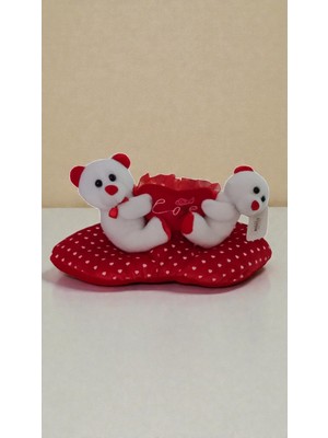 UltraMint Sevgililer Günü Özel Love Yazılı Çift Ayıcık Yastık 32 cm