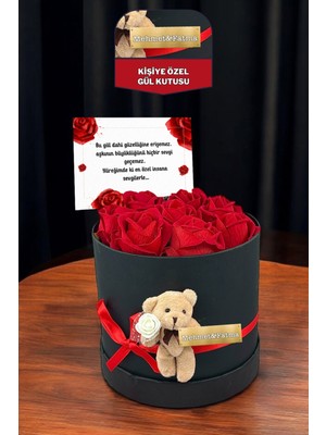 UltraMint Kırmızı Güllü ve Ayıcıklı Sevgililer Günü Hediye Kutusu