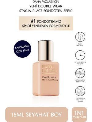 Estee Lauder Seyahat Boy Fondöten - Double Wear Stay-In-Place Fondöten SPF10 (1n1 Ivory Nude) 15ML