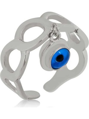 Bazarhane Gümüş Ayarlanabilir Nazar Bayan Yüzük