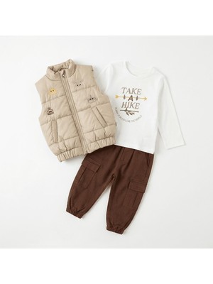 Bebüş Erkek Çocuk Şişme Yelekli 3'lü Bayramlık Takım 2-3 -4 -5 Yaş