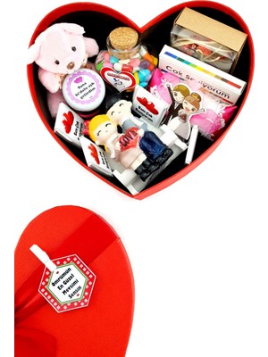 UltraMint Kırmızı Kutuda Pembe Uyumlu Romantik Sevgililer Günü Hediyesi