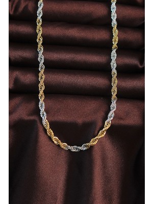 Najmaddin 316L Çelik Çift Renk Burgu Tasarımlı Kolye