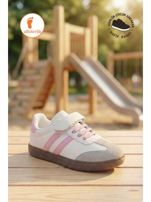 Albishoes Unisex Kız Erkek Çocuk Cırtlı Okul Ayakkabı Sneaker Çocuk Spor Ayakkabı Hafif Rahat Taban