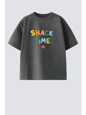 Monila Unisex Çocuk Pamuklu Bisiklet Yaka Baskılı T-Shirt