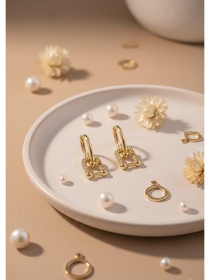 Hayal Çanta 316L Gold Renk Tfny Model Vıp Seri Kadın Küpe