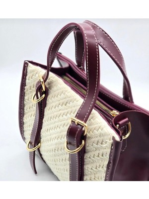 Legend Aksesuar Kadın Kemer Detaylı Keten Çapraz El ve Omuz Çantası