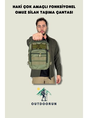 Outdoorun Haki Çok Amaçlı Fonksiyonel Omuz Silah Taşıma Çantası