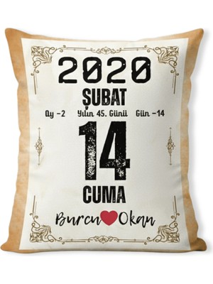 UltraMint Sevgililer Günü Dekoratif Yastık 40X28CM Dolgulu Hediye