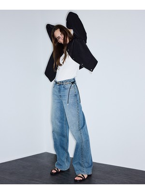 İpekyol Trok Baskılı Wide Leg Jean Pantolon IS1260018016629