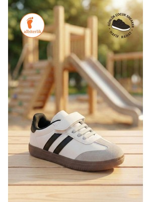 Albishoes Unisex Kız Erkek Çocuk Cırtlı Okul Ayakkabı Sneaker Çocuk Spor Ayakkabı Hafif Rahat Taban