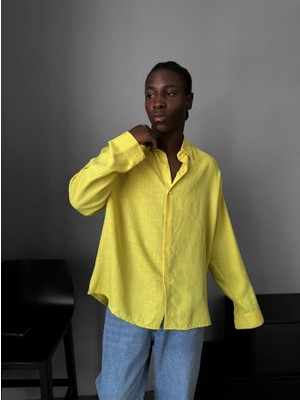 Elku Moda Erkek Oversize Italyan Yaka Keten Gömlek Rahat Kalıp Uzun Kollu Yeni Sezon Pamuklu Salaş Gömlek