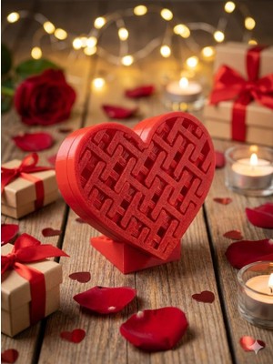 UltraMint Kırmızı Kalp Mini Hediye Kutusu, Sevgililer Günü Için Şık Sunum