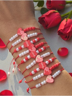 Amabel Jewelerys Sevgililer Günü 10'lu Şans Bilekliği (Karne-Doğum Günü-Bayram )