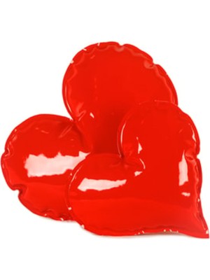 UltraMint Kırmızı Rugan Kalpli Yastık Çiftli Set, Sevgililer Günü Hediye