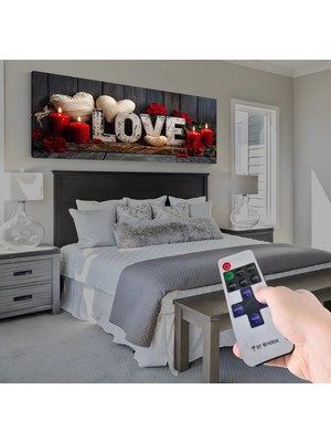 Emya Home LED Işıklı Uzaktan Kumandalı Mumlar Kanvas Tablo