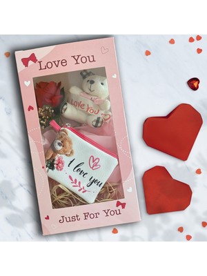 UltraMint Sevgililer Günü Için Güllü Ayıcık ve Özel Kutusu