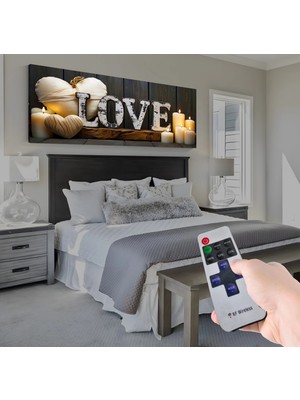 Emya Home LED Işıklı Uzaktan Kumandalı Mumlar Kanvas Tablo