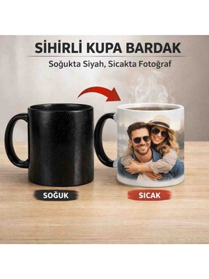 Printiva Kişiye Özel Sihirli Kupa Istediginiz Fotograf, Yazı, Tarih Yazılır