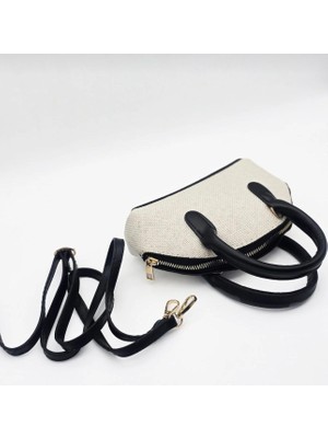 Legend Aksesuar Kadın Keten Çapraz Askılı Mini El ve Omuz Çantası