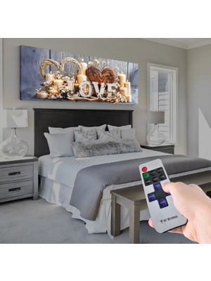 Emya Home LED Işıklı Uzaktan Kumandalı Mumlar Kanvas Tablo