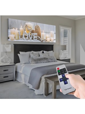Emya Home LED Işıklı Uzaktan Kumandalı Mumlar Kanvas Tablo
