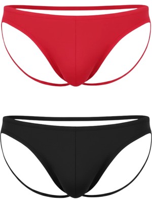 Beruflic Fantezi Arkası Açık Seksi 2'li Erkek Külot BC4625