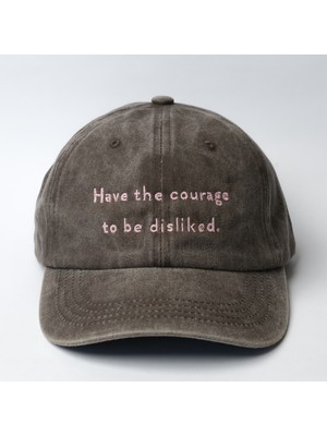 Nome Studio Nakışlı Şapka Yıkamalı Açık Kavhe Renk Yazı Nakışlı Şapka Pamuklu Siperlikli Ayarlı Şapka Günlük Tarz Eğlenceli