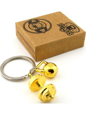 Solfera Sarı Renk Dambıl Ağırlık Fitness Bodybuilding Halter Metal Anahtarlık KY155