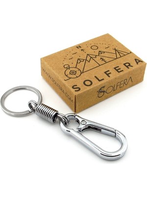 Solfera Gümüş Renk Metal Yaylı Kanca Outdoor Karabiner Anahtarlık KY153